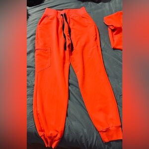 Figs bright orange Drawstring Cargo Joggers